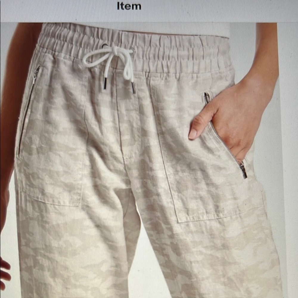 ATHLETA  Cabo tide Camo linen  Pants NWOT so cute